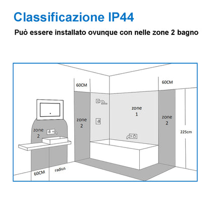 Aica Specchio Bagno Rotondo 70/80cm con LED, Tocco Intelligente, Anti-appannamento, Dimmerabile 3 Colori 3000K-6000K, Altoparlante Bluetooth, IP44 Impermeabile e Antiumidità, Certificazione CE, Retroilluminato