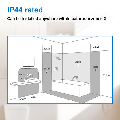 Aica Quadrato LED Specchio da Bagno Specchio Cosmetico 6000K Bianco Freddo Soft Light Touch Control