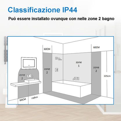 45×120cm Specchio Quadrato , Specchio Semplice, Vetro Ramato, IP44
