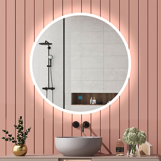 AICA 120×120cm Interruttore Touch|Antiappannamento|Specchio Tondo|IP44