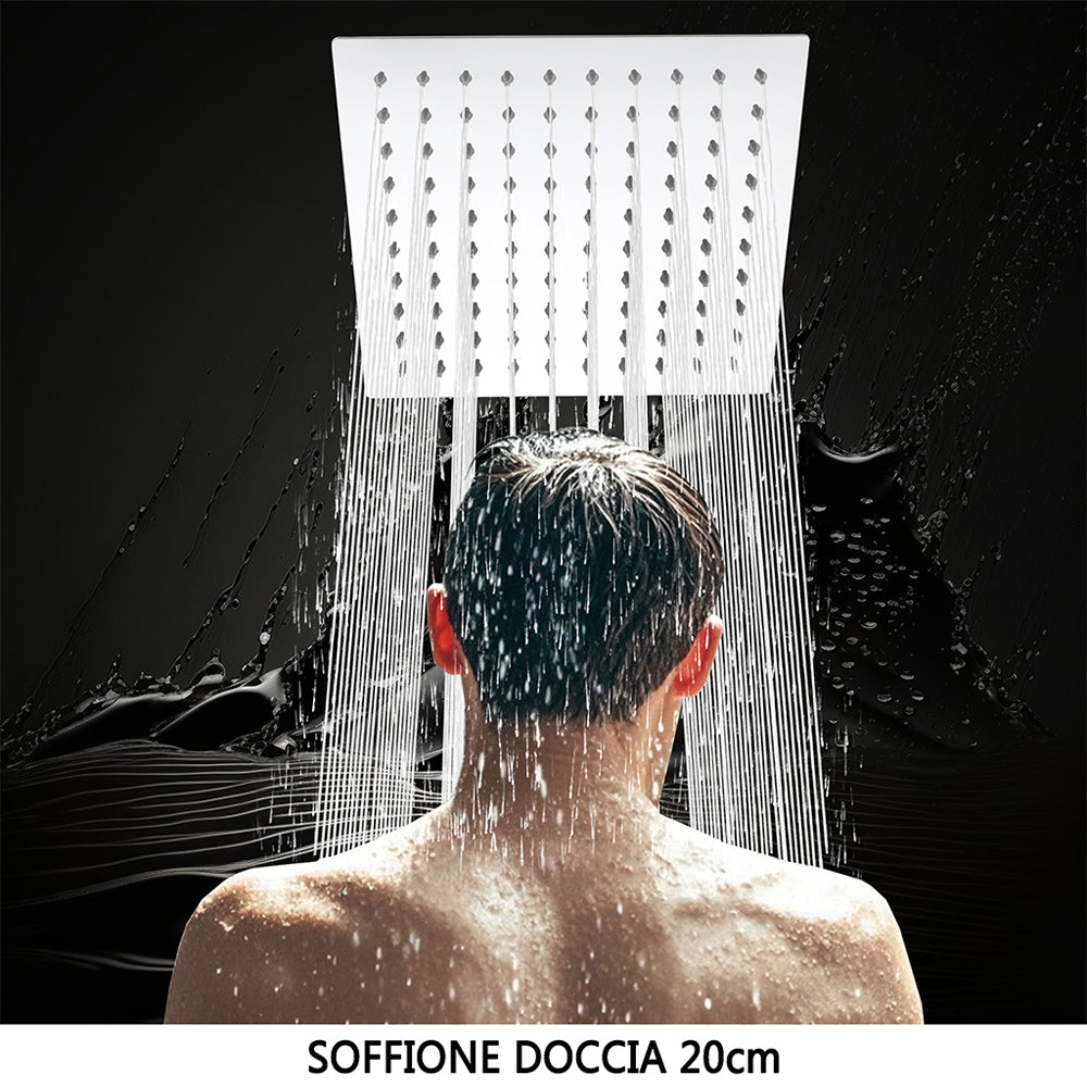 AICA Colonna Doccia Rotondo con Miscelatore Termostatico per Doccia, Doccia Soffione Colonna e Soffione Doccia,Cromato