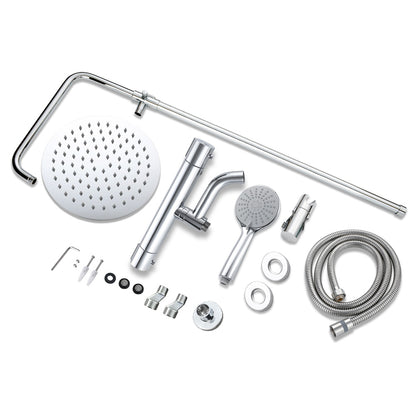 AICA Colonna doccia con miscelatore termostatico, rubinetto doccia cilindro 28x4cm con beccuccio girevole 90° cromato