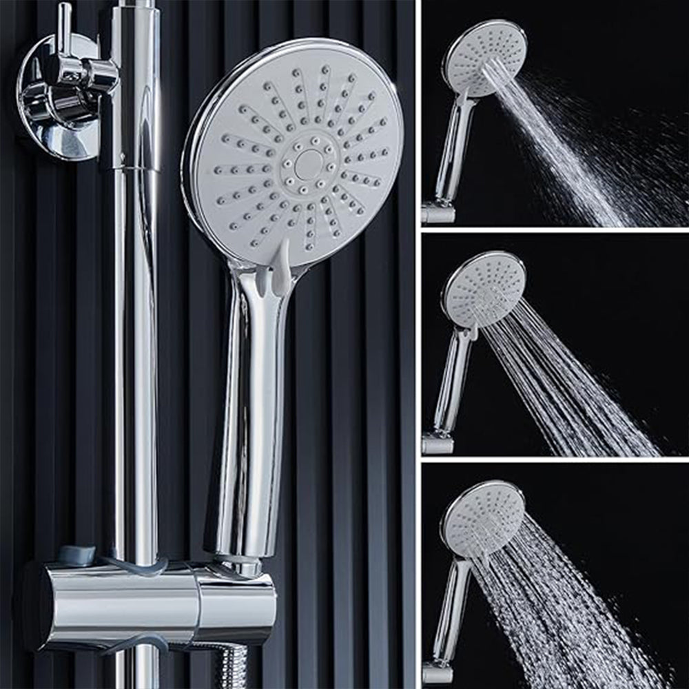 AICA Colonna doccia con miscelatore termostatico, rubinetto doccia cilindro 28x4cm con beccuccio girevole 90° cromato