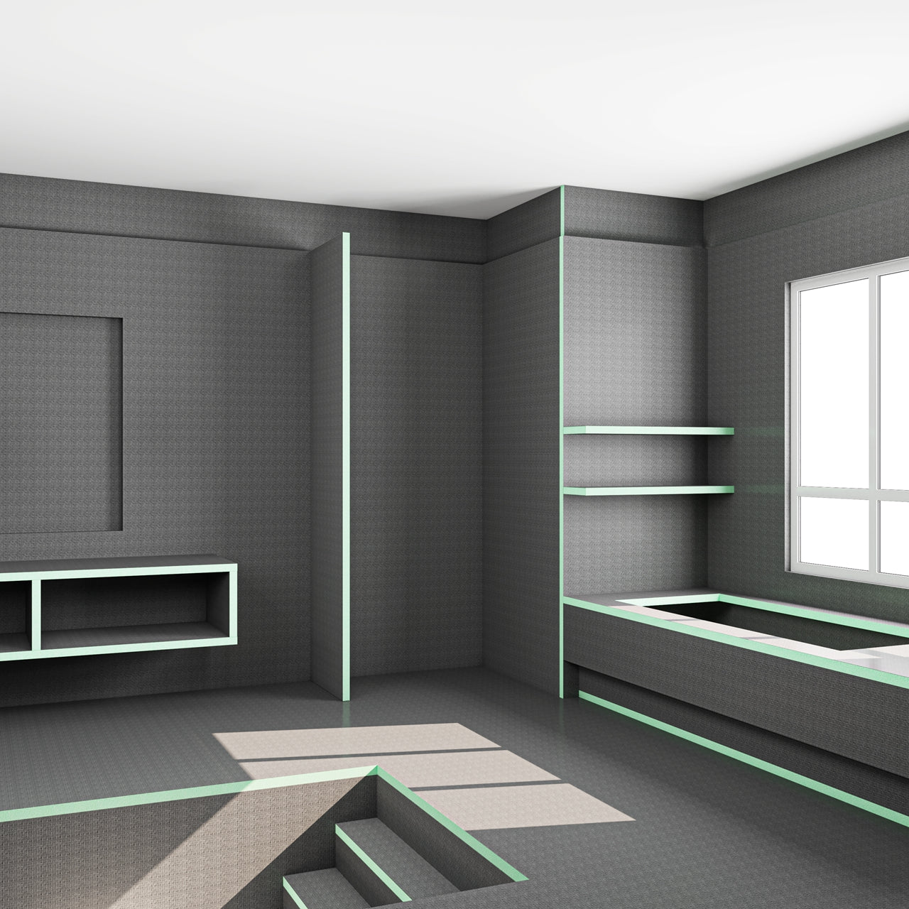 Pannello di Costruzione da Piastrellare in Estruso in Polistrirene Rigido per la Isolamento della Casa e del Bagno Varie Dimensioni in set da 4/5 pz.