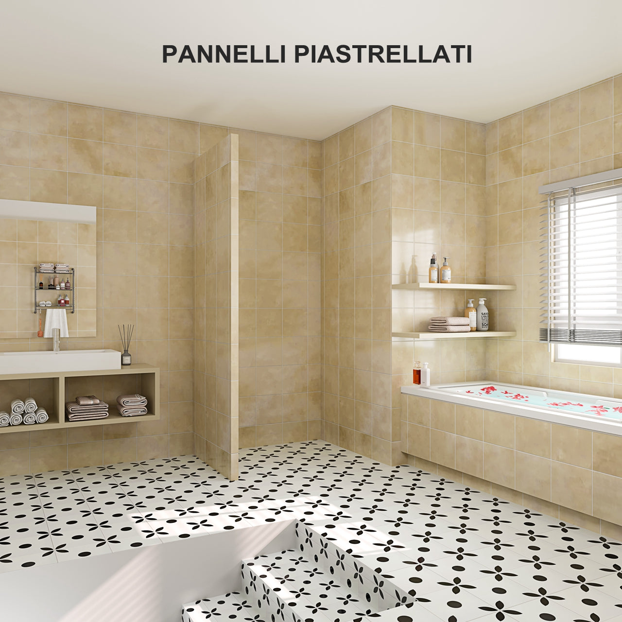 Pannello di Costruzione da Piastrellare in Estruso in Polistrirene Rigido per la Isolamento della Casa e del Bagno Varie Dimensioni in set da 4/5 pz.