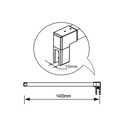 Box Doccia Angolare da Doppio Walk In in Vetro Temperato 6mm Anticalcare Multi Fasce Satinate 2 Barre Stabilizzatrici da 140cm Cromo Lucido