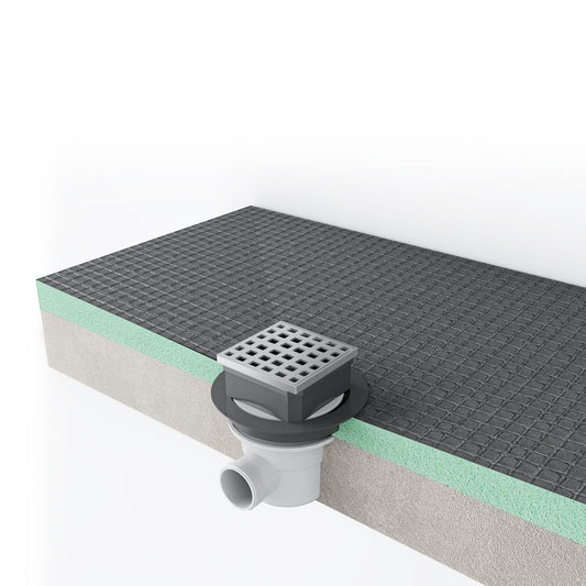 Piatto Doccia in Estruso Rigida Polistirene Pronto da Piastrellare Tagliabile Varie Dimensioni spessore di 4 cm Piletta inclusa