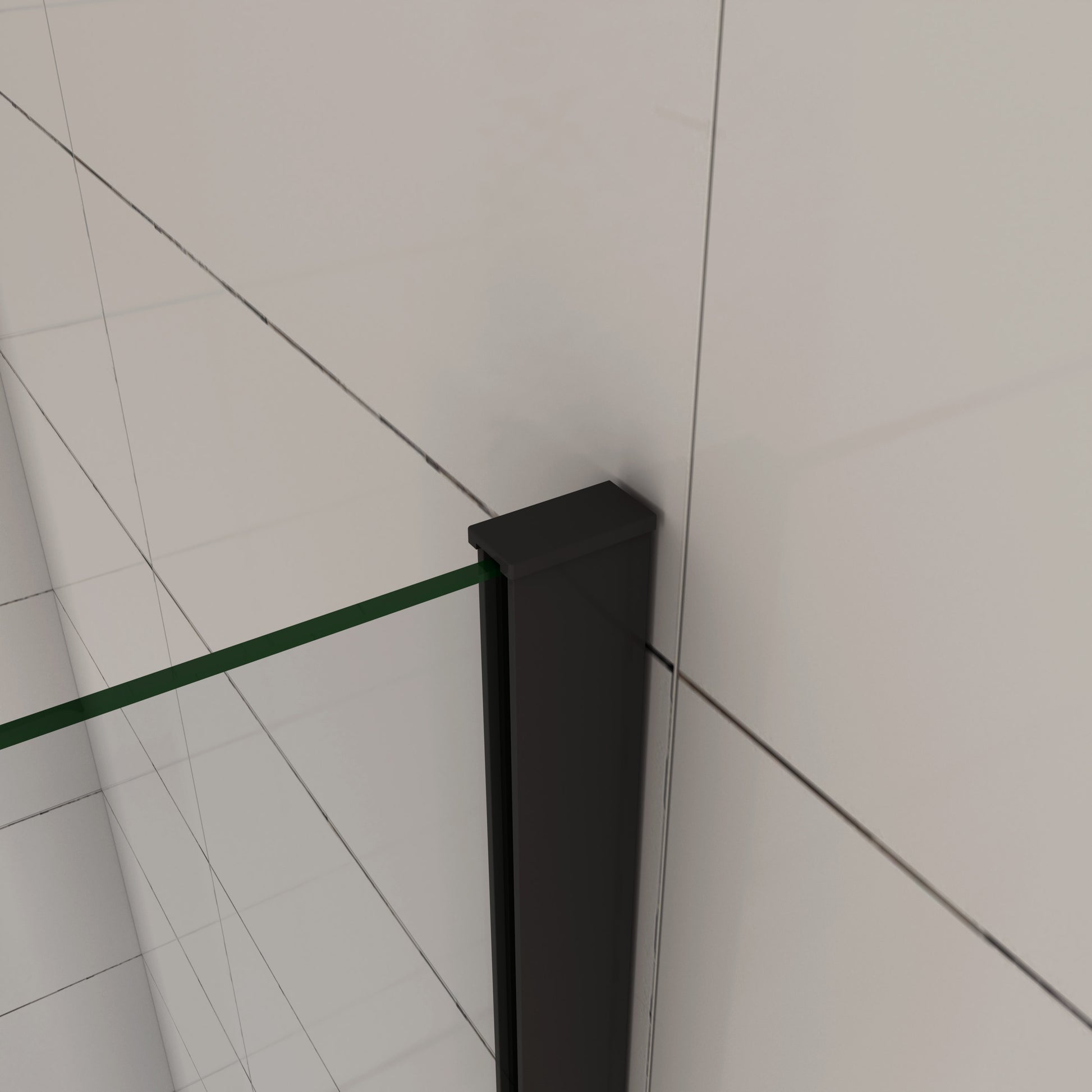 Parete Doccia Per Vasca 40-70x130 cm Sopravasca Walk in Vetro Temperato 5 mm Trasparente Anticalcare Telaio Nero Opaco