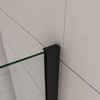 Parete Doccia Per Vasca 40-70x130 cm Sopravasca Walk in Vetro Temperato 5 mm Trasparente Anticalcare Telaio Nero Opaco