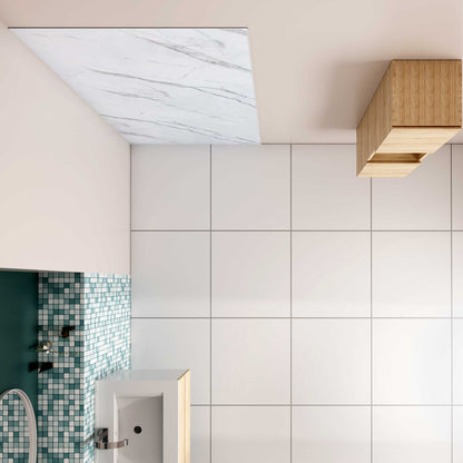 Pannello Doccia Realizzato in Alluminio Spessore 3mm con Profili Finitura Bianco Alba per Rivestimento Parete Bagno