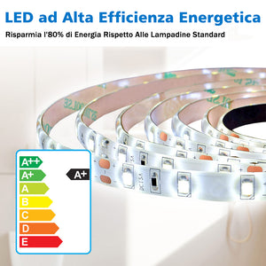 Aica Specchio da bagno rotondo da parete con LED , Anti-appannamento, Luce Bianca Fredda 6000K, Tocco Intelligente, Retroilluminato