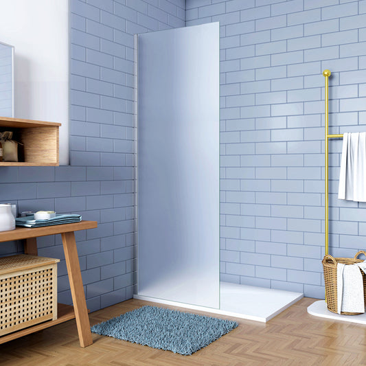 Walk In Parete Fissa per Doccia in Vetro Temperato 6mm Satinato Opaco Anticalcare Senza Braccio