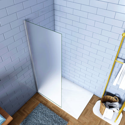 Walk In Parete Fissa per Doccia in Vetro Temperato 6mm Satinato Opaco Anticalcare, Altezza 190cm 85x195 Senza Braccio