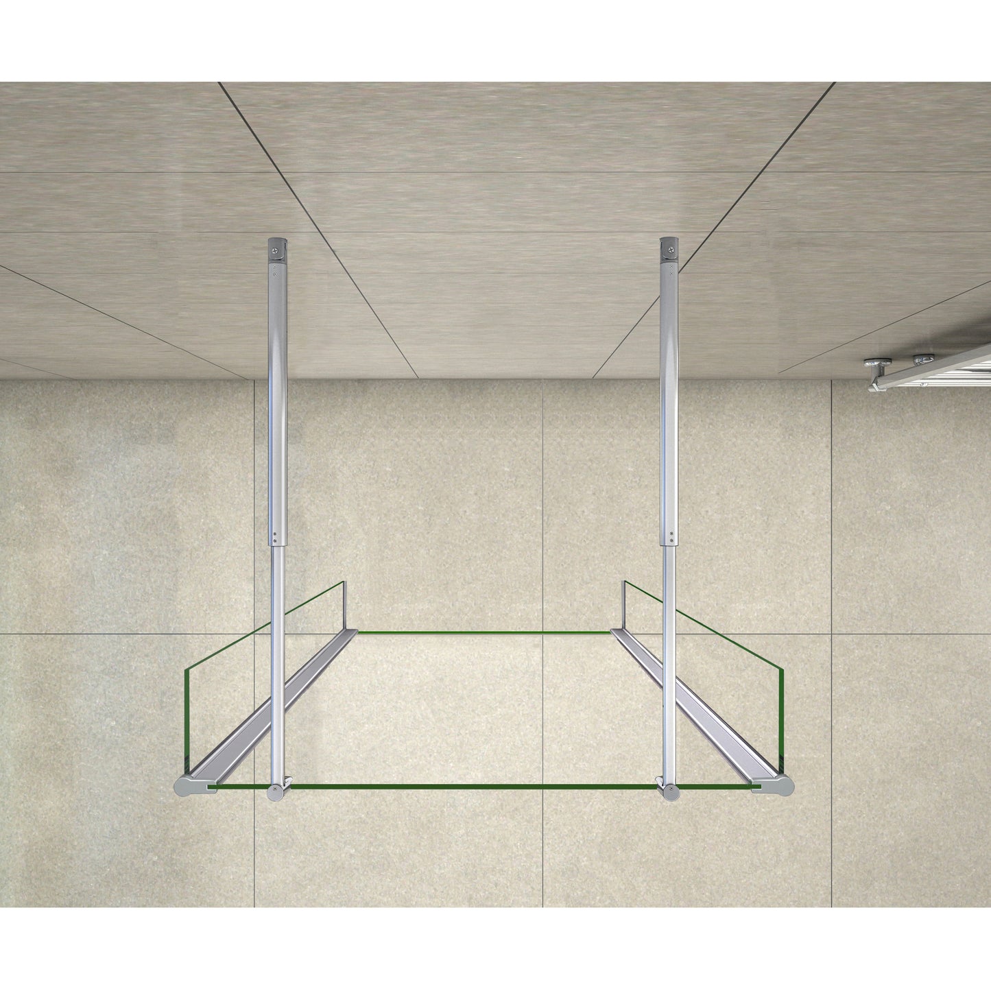 Aica Walk In Alta 200cm Parete Per Doccia Vetro Temperato Trasparente Anticalcare Doppia Paretina Mobile Da 40 cm e Doppia Barra Stabilizzatrice