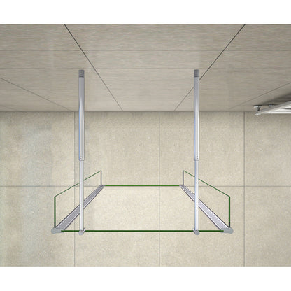 Aica Walk In Alta 200cm Parete Per Doccia Vetro Temperato Trasparente Anticalcare Doppia Paretina Mobile Da 40 cm e Doppia Barra Stabilizzatrice