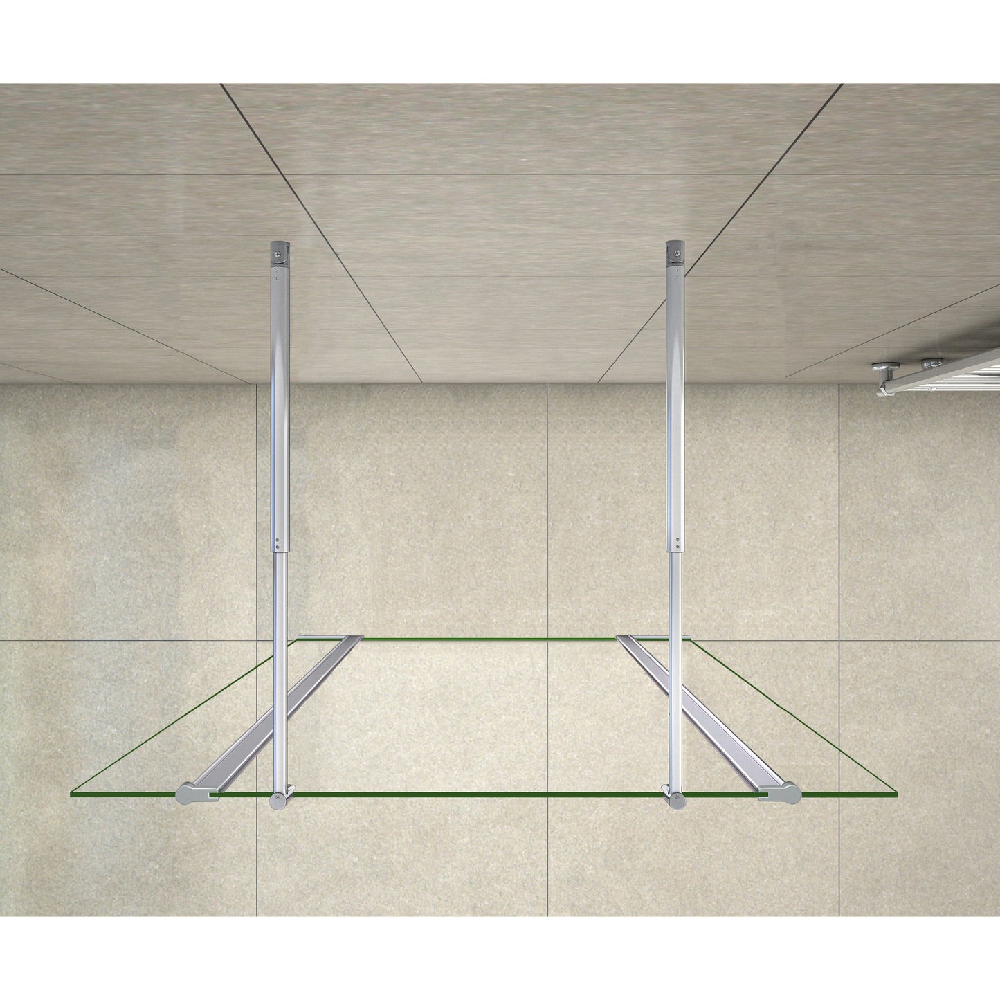 Aica Walk In Alta 200cm Parete Per Doccia Vetro Temperato Trasparente Anticalcare Doppia Paretina Mobile Da 40 cm e Doppia Barra Stabilizzatrice