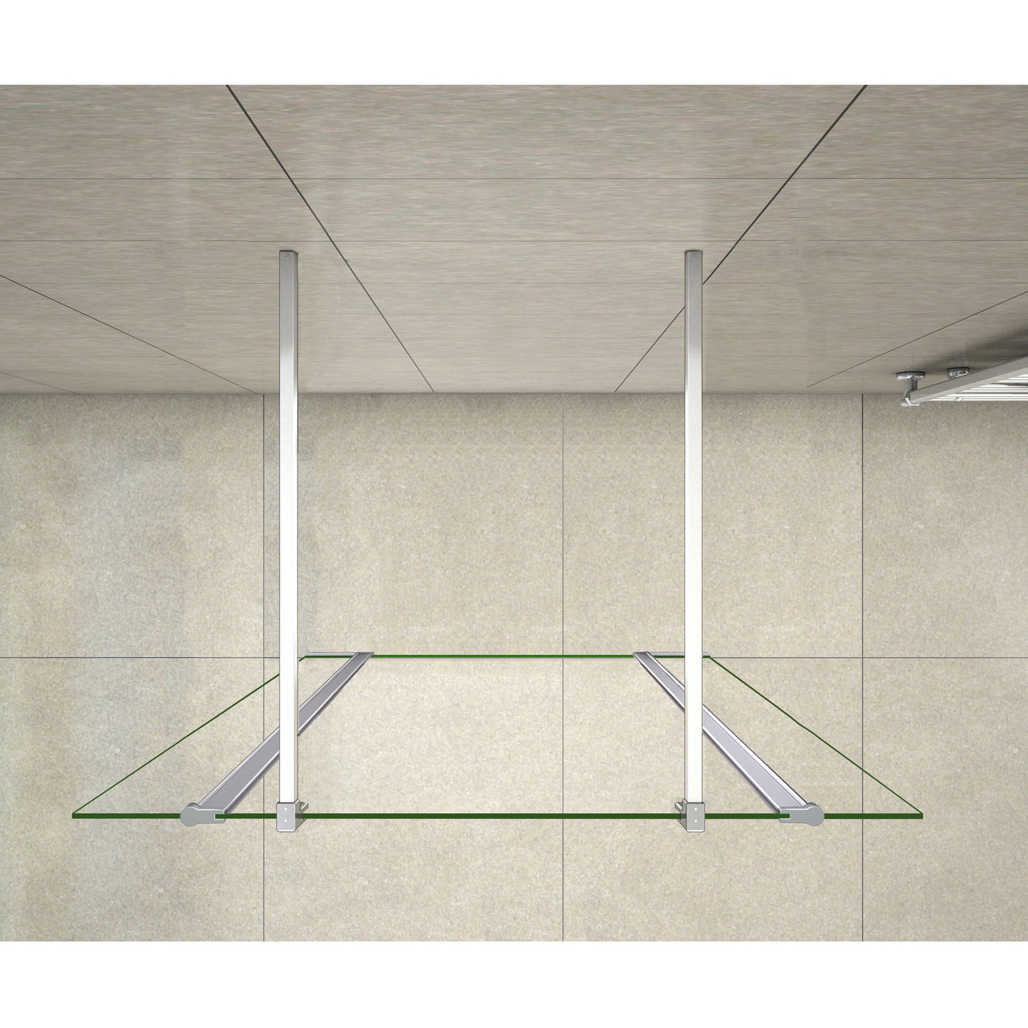 Aica 200cm Walk In Parete Per Doccia Vetro Trasparente Anticalcare Doppia Paretina Mobile Da 30 cm e Doppia Barra Stabilizzatrice