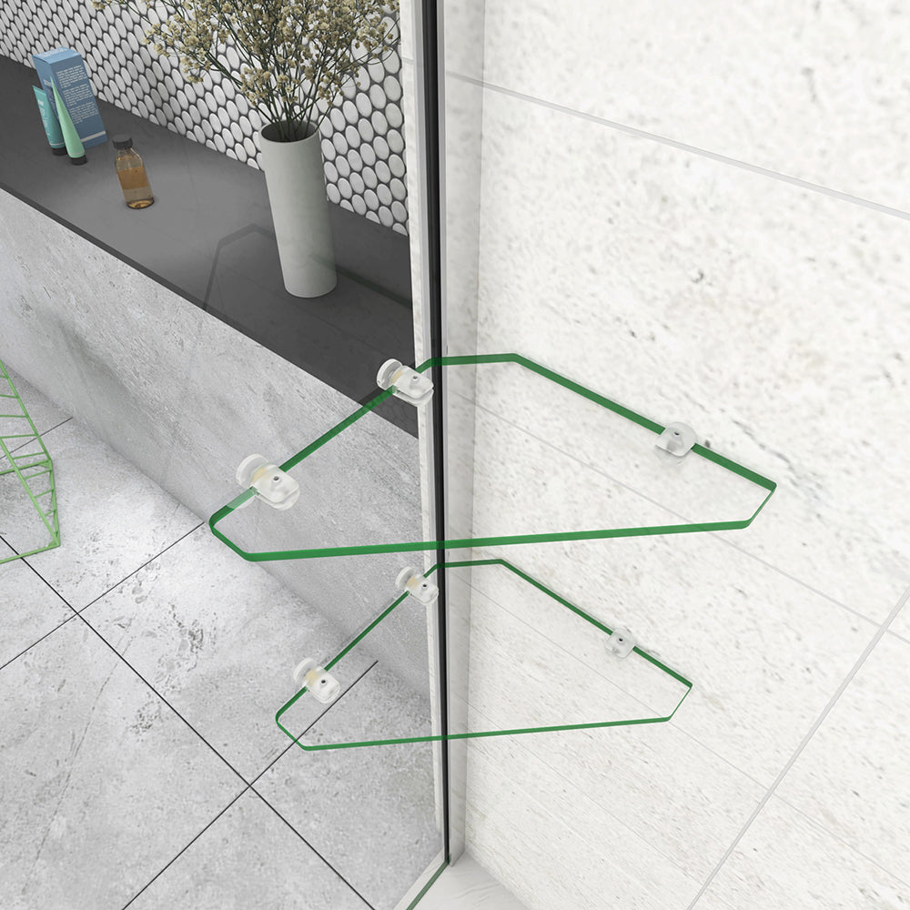 Walk In Parete Doccia 80-120cm Paretina Mobile 30/40cm Vetro Temperato 8mm Anticalcare 2 Ripiani Mensole Barra Stabilizzatrice 90cm tagliabile