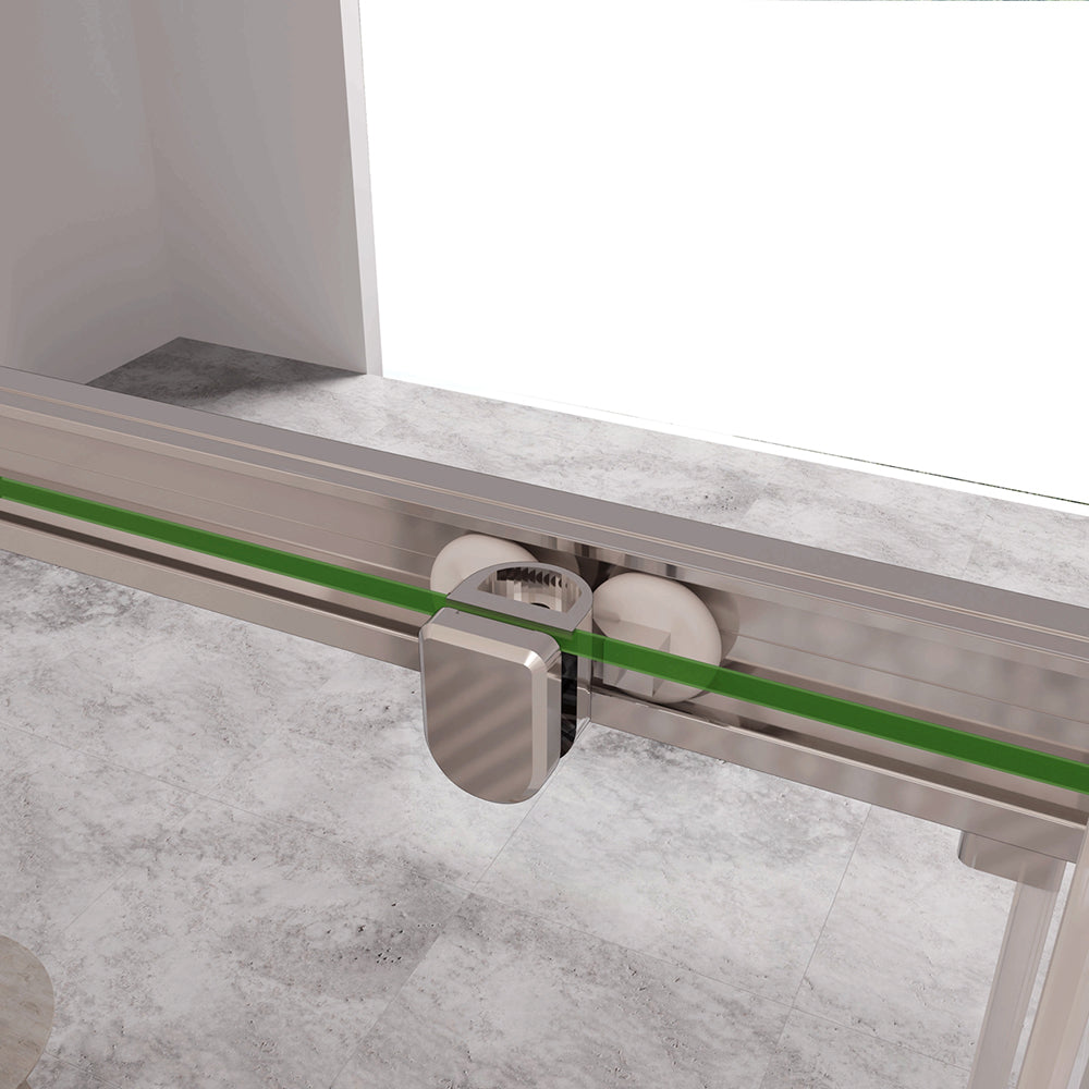 Aica 185 cm Box Doccia Angolare Porta Scorrevole con Parete Fissa Vetro Temperato 5 mm Trasparente Telaio Cromato Lucido