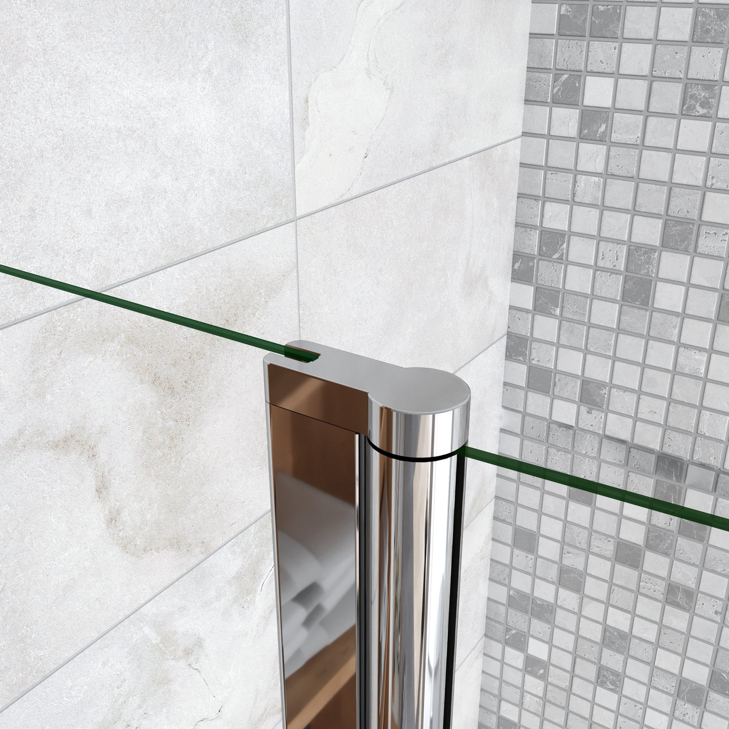 Aica 100x140 cm Sopravasca Parete Per Vasca Girevole 240° Vetro Temperato 6 mm Trasparente Inclusi Due Ripiani Maniglia Portasciugamani
