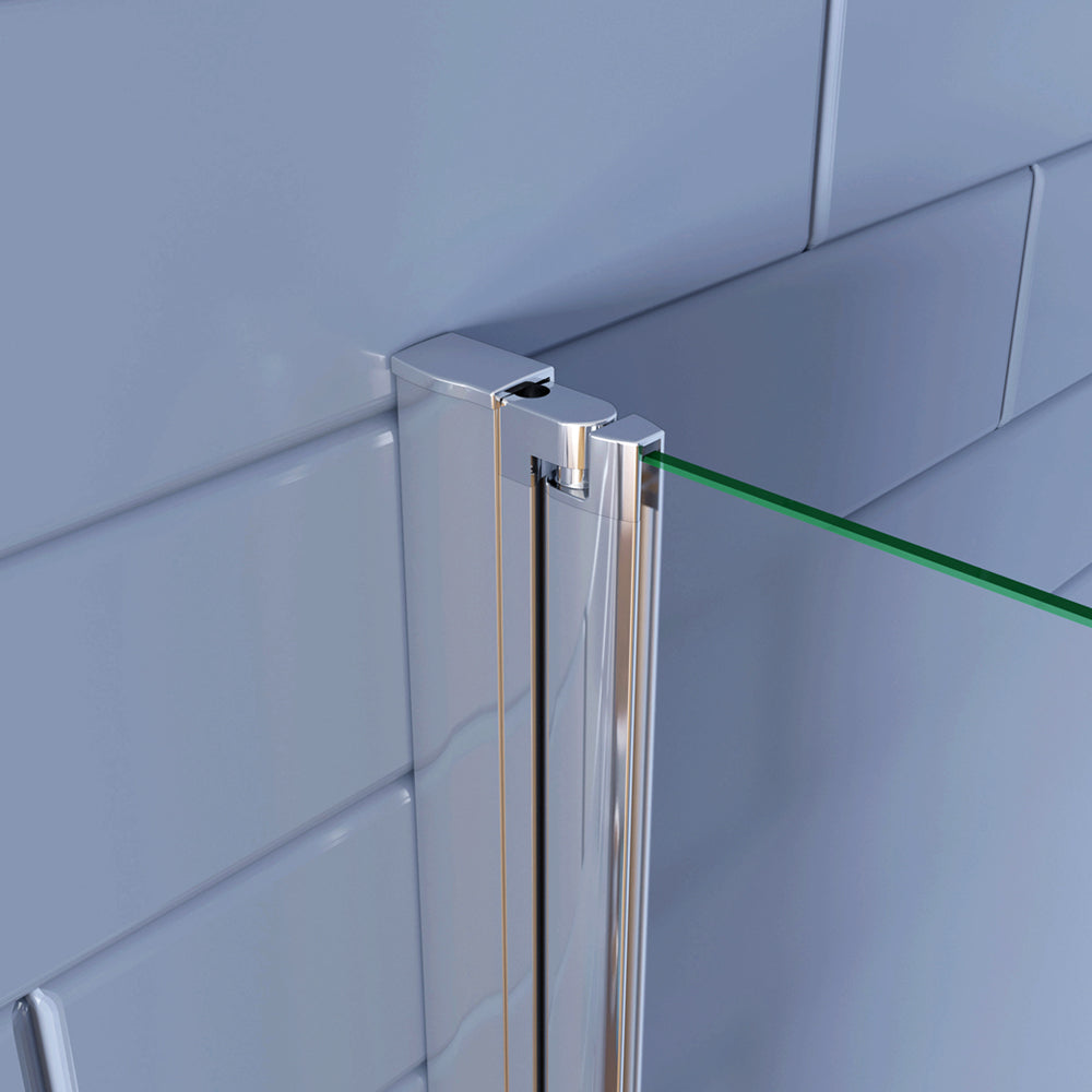 Aica Porta Doccia per Nicchia Apertura Battente in Vetro Temperato Satinato Opaco 6mm Anticalcare Telaio Cromo Lucido (montaggio verso irreversibile)