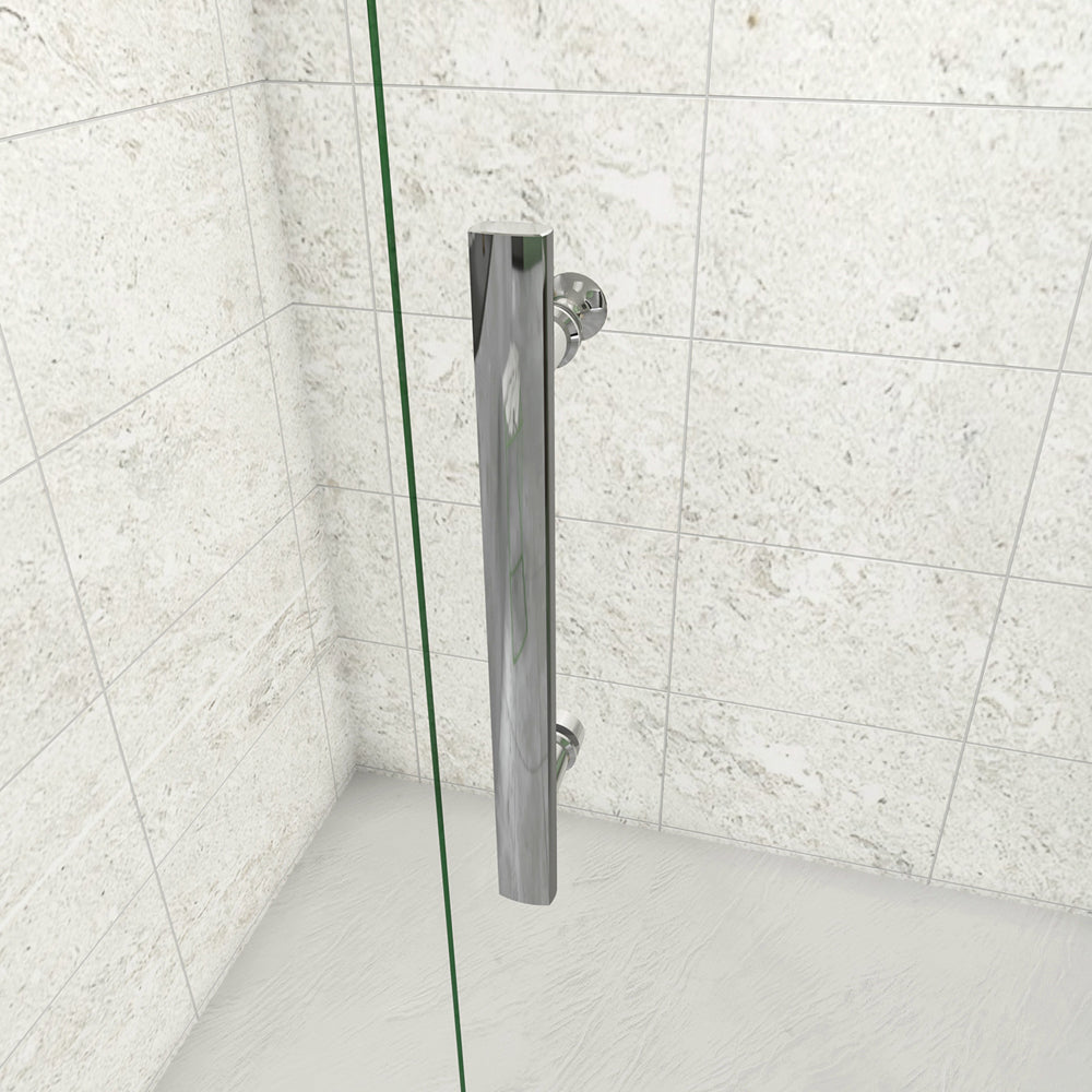 185cm Box Doccia Angolare Porta Battente Pieghevole Parete Fissa Vetro da 6mm Temperato Anticalcare Barra Stabilizzatrice 45cm Cromo Lucido
