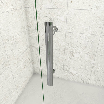 185cm Box Doccia Angolare Porta Battente Pieghevole Parete Fissa Vetro da 6mm Temperato Anticalcare Barra Stabilizzatrice 45cm Cromo Lucido