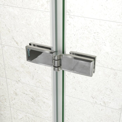 195 cm Box Doccia Walk In Parete Fissa Porta Pieghevole Vetro da 6mm Temperato Anticalcare Barra Stabilizzatrice 45cm Cromo Lucido