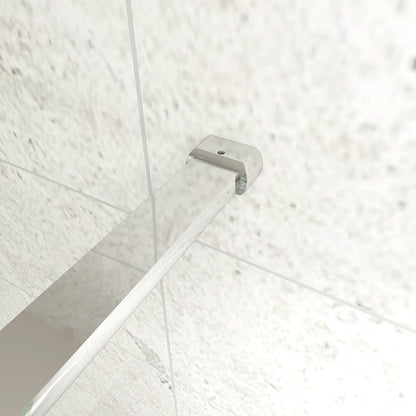 Walk In Parete Doccia 80-120cm Paretina Mobile 30/40cm Vetro Temperato 8mm Anticalcare 2 Ripiani Barra Stabilizzatrice da 140cm tagliabile