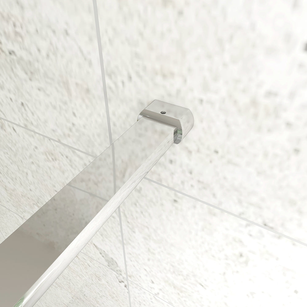 Walk In Parete Doccia 80-120cm Paretina Mobile 30/40cm Vetro Temperato 8mm Anticalcare 2 Ripiani Barra Stabilizzatrice da 90cm tagliabile