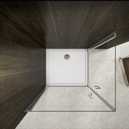 Aica 195 cm Box Doccia Angolare Due Porte a Battente Rotazione Di 180 Gradi Vetro Temperato 6 mm Anticalcare Trasparente varie dimensioni