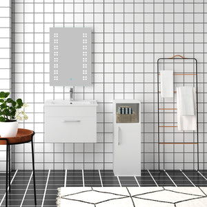 Aica Mobile Bagno 60 cm salvaspazi e sospeso  , con lavabo in Ceramica e a cassetti