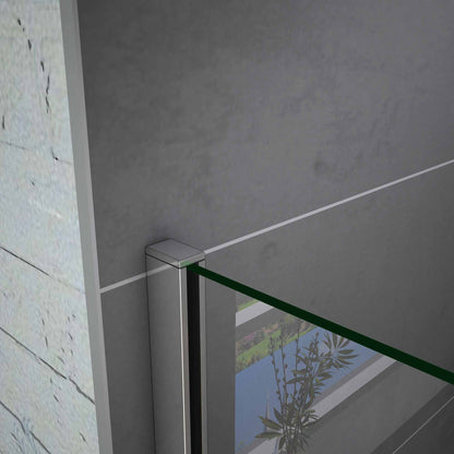 Aica 200cm Parete Per Doccia Walk In Vetro Temperato Trasparente Anticalcare 10mm Con Barra Stabilizzatrice