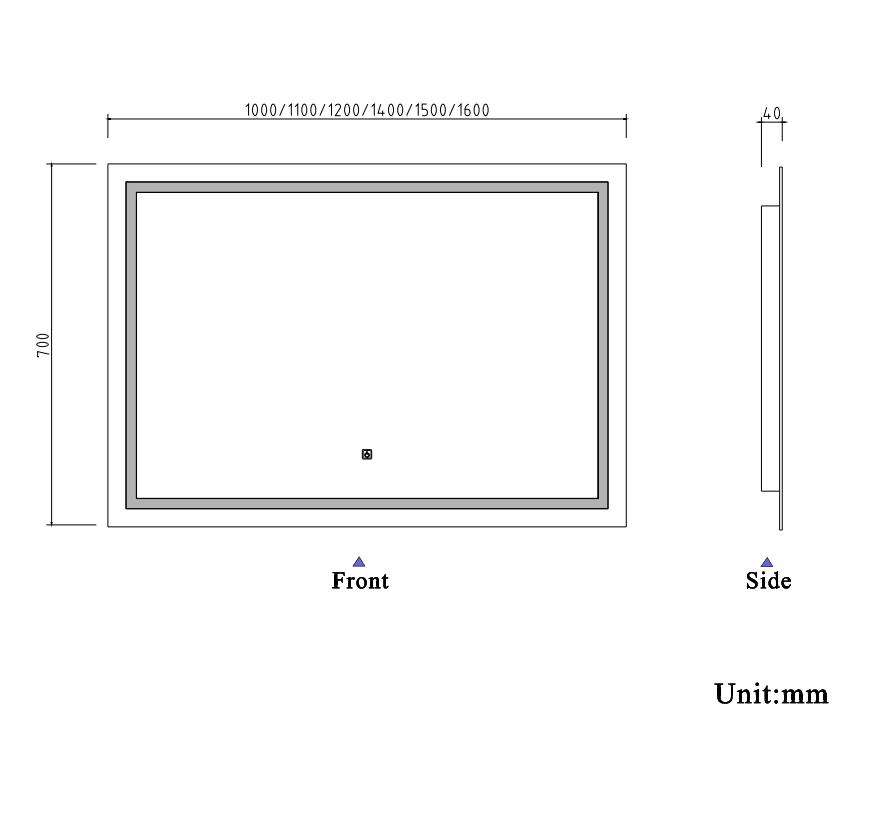 Aica Specchio Per Trucco Da Parete A Parete Con Specchio A Led Per Il Bagno A Parete A Led Nuovo Pulsante,Bianco Freddo,Anti-Appannamento