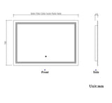 Aica Specchio Per Trucco Da Parete A Parete Con Specchio A Led Per Il Bagno A Parete A Led Nuovo Pulsante,Bianco Freddo,Anti-Appannamento - Consegna gratuita