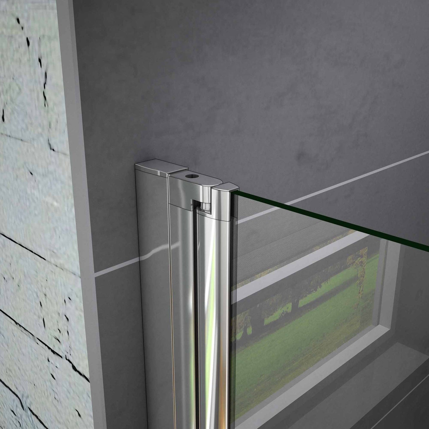 Aica 195 cm Box Doccia Angolare Porta Battente e Parete Fissa Vetro 6 mm Temperato Anticalcare Barra Stabilizzatrice