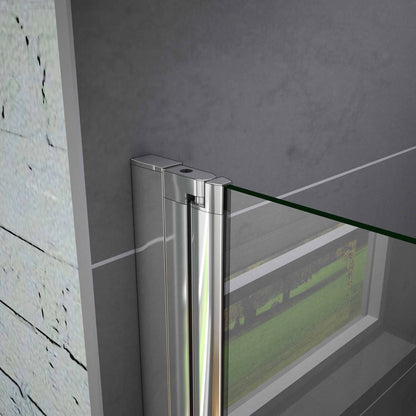 Aica 195cm Box Doccia Per Nicchia Doppia porta battente-Saloon In Vetro 6mm Temperato Trasparente Anticalcare