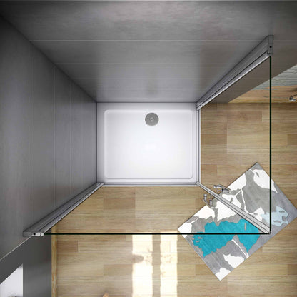 Aica 185 cm Box Doccia Angolare Doppie Porte Battenti Vetro Temperato 6 mm Anticalcare Trasparente