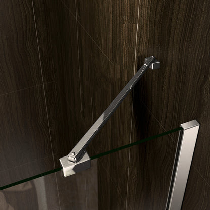 Aica 185 cm Box Doccia Angolare Porta Battente Pi Parete Laterale Fissa Vetro 6 mm Temperato Anticalcare Telaio e Barra Stabilizzatrice