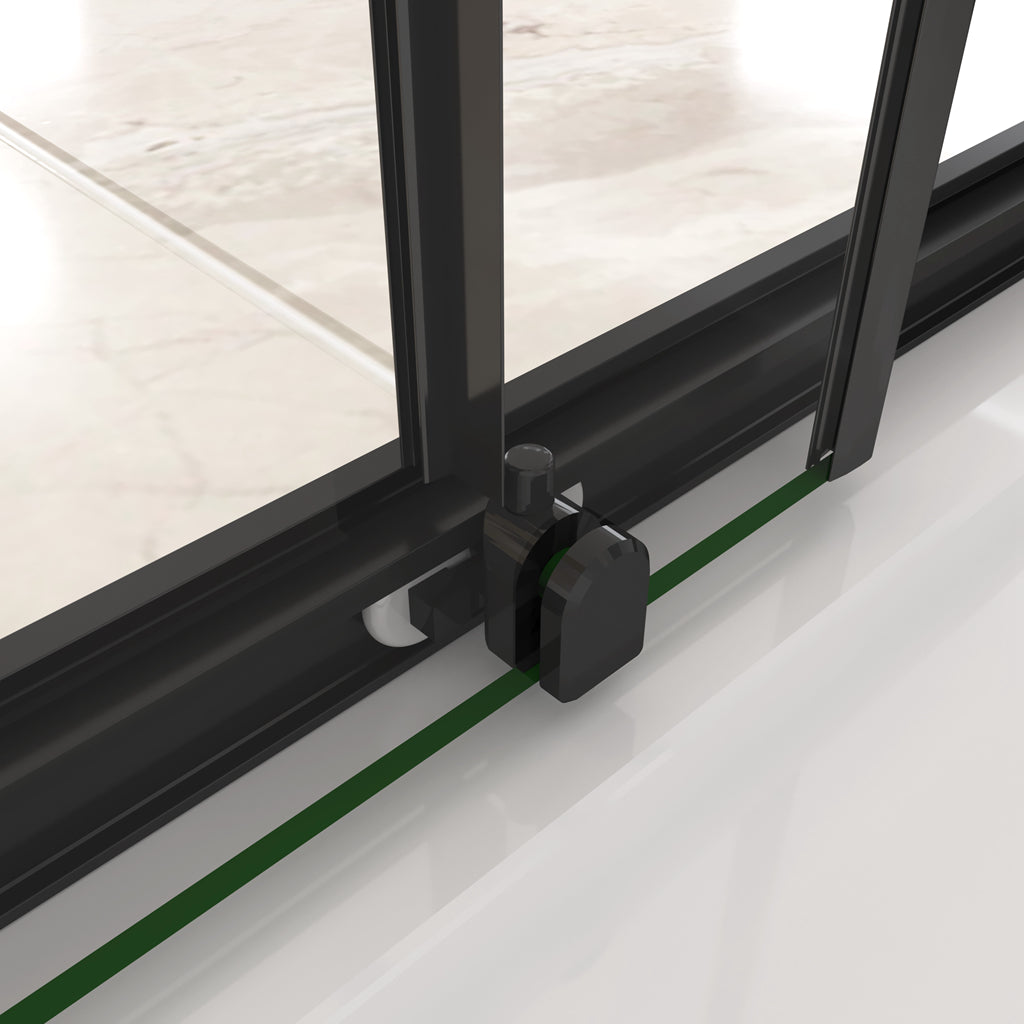 Aica 190 cm Box Doccia Angolare Due Porte Scorrevoli Vetro Temperato 6 mm Trasparente Anticalcare Telaio Nero Opcao
