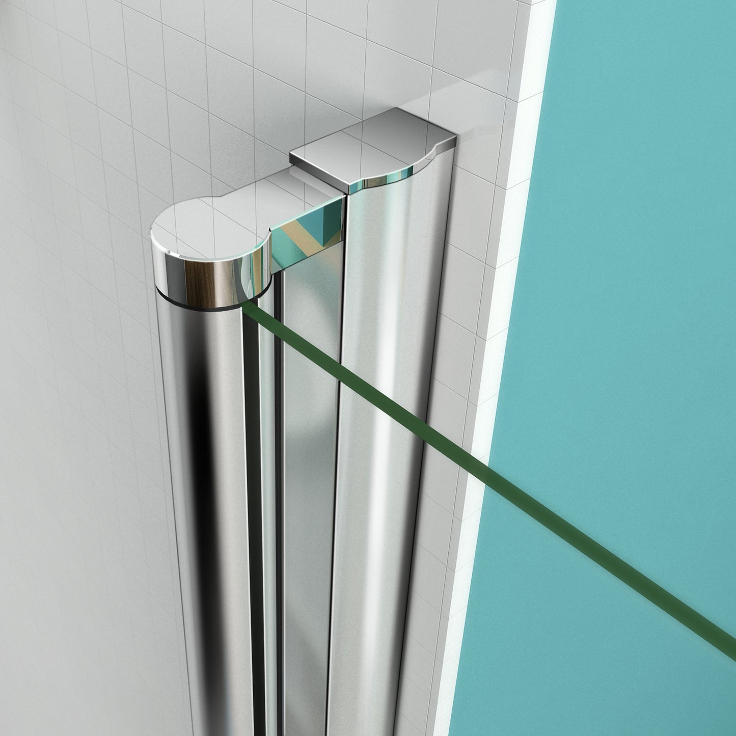 Aica 187cm Box Doccia Per Nicchia Porta Battente Vetro 6 mm Temperato Trasparente Anticalcare Telaio Cromo Lucido