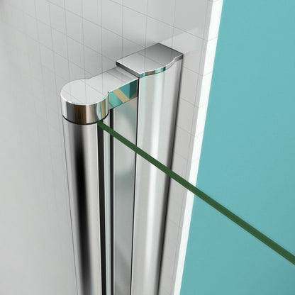 Aica 197cm Box Doccia Per Nicchia Porta Battente Vetro 6 mm Temperato Trasparente Anticalcare Telaio Cromo Lucido