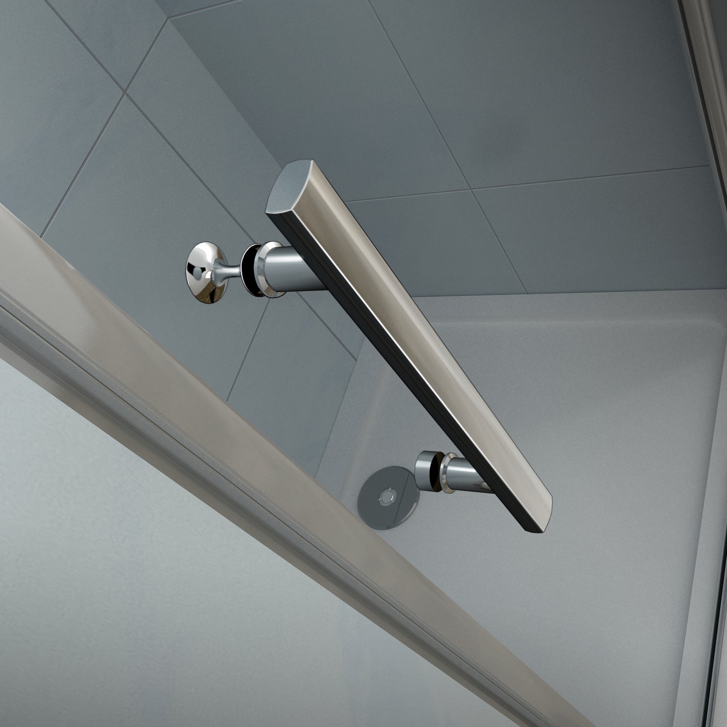 Aica 195 cm Box Doccia Porta Pieghevole Più Parete Laterale Fissa Vetro 6 mm Temperato Anticalcare Telaio e Barra Stabilizzatrice Cromato Lucido