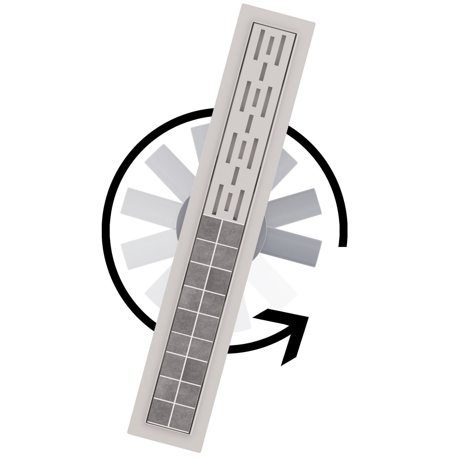 360 Ruota 2 IN 1 CANALINA CANALETTA DOCCIA LINEA SCARICO PAVIMENTO GRIGLIA TYPO FESSURA IFONE 60 70 80 90