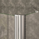 Aica Sopravasca / Parete Vasca Angolare Alta 140cm Vetro 6mm Temperato Trasparente Anticalcare Telaio In Alluminio Cromato Lucido - Consegna gratuita