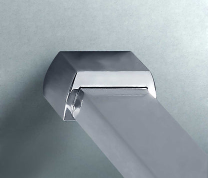 Aica Box Doccia Angolare Porta Battente Trasparente Vetro 6 mm Temperato Anticalcare Parete Fissa Barra Stabilizzatrice da 90/140 cm Alto 197cm
