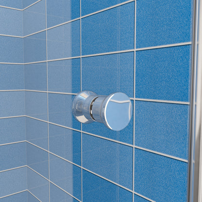 Aica 185 cm Box Doccia per Nicchia Porta a Soffietto Vetro Temperato 5 mm Trasparente Profili Cromati Lucidi