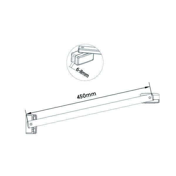 Aica 200 cm Parete Per Doccia Walk In Vetro Temperato Trasparente Anticalcare 8 mm Con Barra Stabilizzatrice da 45 cm misure varie