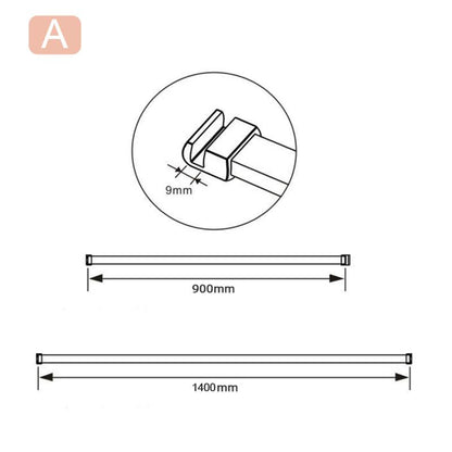 Aica Box Doccia Parete Doccia Walk In Alta 195cm Vetro Temperato Trasparente Anticalcare 6mm Easyclean Con Barra Stabilizzatrice