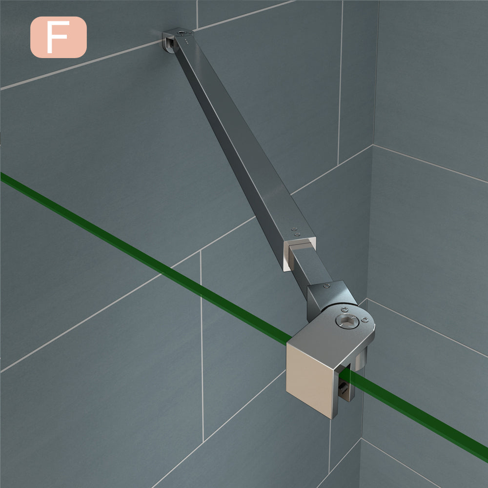 Aica Barra Stabilizzatrice Rinforzante Per Box Doccia Alluminio Cromato F - Lunghezza 73-120cm, Adatta per il vetro in spessore 6-10mm